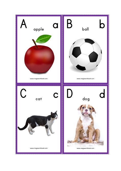 Free Printable Alphabet Flashcards For Kids - ABC Flashcards With Pictures - Preschool & Kindergarten - MegaWorkbook Letter A Flashcards Free Printable, Letters With Pictures, Alphabet With Pictures, Printable Alphabet Letters Flashcards, Alphabets With Pictures Kindergarten, A-z Flashcards, Alphabet Flash Cards Printable Free, Flash Card Alphabet, Abc Flashcards Printable