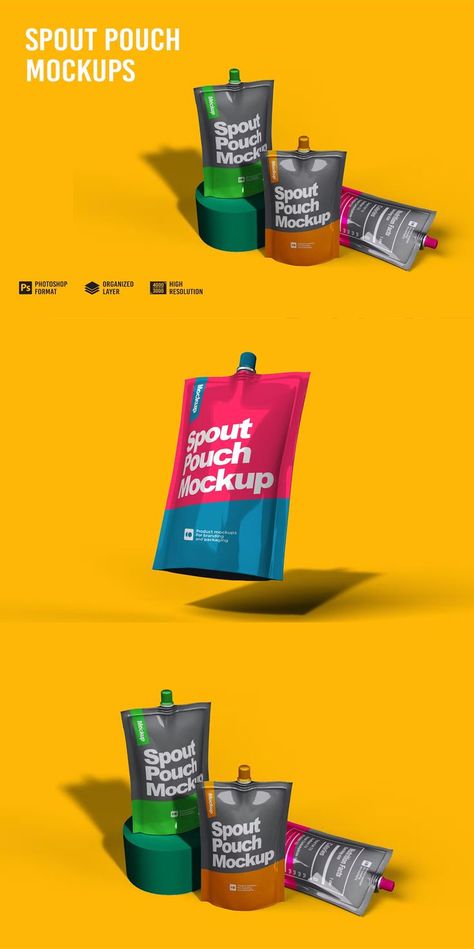 Spout Pouch Mockup Spout Pouch, Mockup Photoshop, Bag Mockup, Box Mockup, Bottle Mockup, Packaging Mockup, Packaging Labels, Free Mockup, Mockup Psd