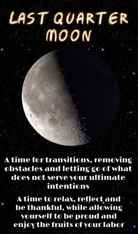 Last Quarter Moon | Moon meaning, New moon rituals, Moon journal Third Quarter Moon Ritual, Last Quarter Moon Spells, Last Quarter Moon Magic, Last Quarter Moon Tattoo, Last Quarter Moon Ritual, Last Quarter Moon, Lunar Witch, Moon Meaning, Quarter Moon