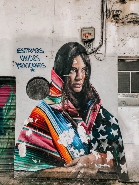 GUIDE TO MEXICO CITY FOR THE ANGELENO - Love & Loathing LA Mexican Street Art, Visiting Mexico City, Best Graffiti, World Street, Mexico Art, Graffiti Murals, Mexican Street, Mexican Culture, Indigenous Art