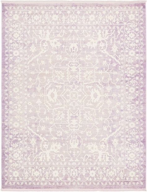 The beauty is in the details of RugPal’s vintage-inspired runner with its muted hue and intricate pattern. | Source: Wayfair Canada Lavender Haze, Square Area Rugs, Purple Area Rugs, Square Rugs, Square Rug, Ivory Area Rug, Unique Loom, Purple Aesthetic, Dorm Room Decor