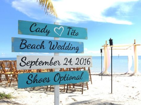 Wedding Direction Signs, Beach Wedding Signs, Wedding April, Wedding Directions, Destination Wedding Decor, Dream Beach Wedding, Beach Wedding Reception, Beach Sign, Wood Wedding Signs