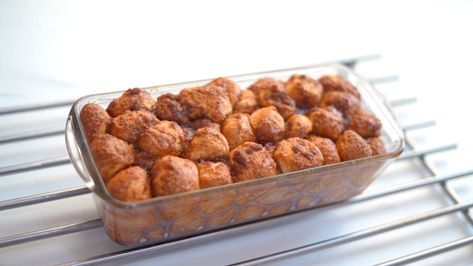 Easy Monkey Bread In Loaf Pan ; How to make Monkey Bread from scratch! | MerryBoosters Monkey Bread In Bread Pan, Loaf Pan Monkey Bread, Monkey Bread In Loaf Pan, Make Ahead Monkey Bread, Bread In Loaf Pan, Crockpot Monkey Bread, Crescent Roll Bread, Monkey Bread From Scratch, Simple Vanilla Icing