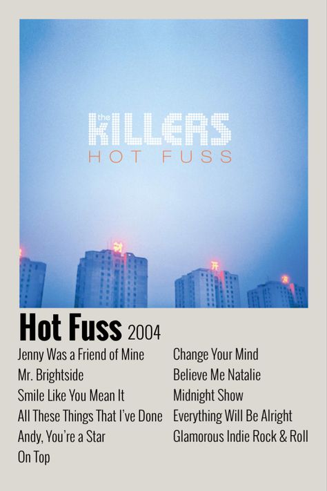 The Killers Album Cover, Hot Fuss The Killers, The Killers Aesthetic, The Killers Lyrics, The Killers Poster, Killers Poster, Album Prints, Song Posters, Album Posters