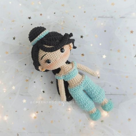 Disney Princess Doll Crochet Pattern — Jasmine Princess Amigurumi, Boy Crochet Patterns, Disney Crochet Patterns, Arabian Princess, Shop Disney, Crochet Princess, Disney Jasmine, Disney Princess Dolls, Crochet Disney