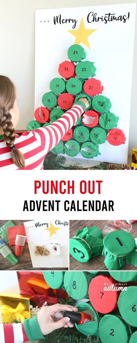 DIY Punch Out Advent Calendar - It's Always Autumn Punch Out Advent Calendar, Homemade Advent Calendars, Children Songs, Calendar Advent, Advent For Kids, Christmas Advent Calendar Diy, Advent Calendars For Kids, Advent Calenders, Diy Calendar