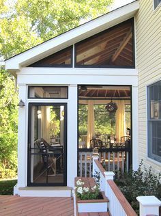 Back Porch Designs, Veranda Design, Porch Kits, Traditional Porch, Porch Design Ideas, Screened Porch Designs, Building A Porch, Sunroom Designs, Side Porch