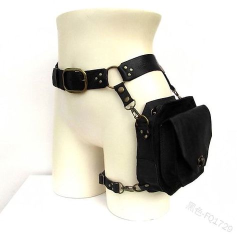 Thigh Bag, Fanny Bag, Leg Bag, Lock Style, Side Bag, Medieval Knight, Motorcycle Style, Style Punk, Fitness Watch