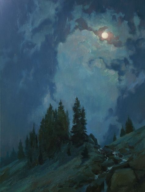 Istoria Artei, Moonlight Painting, Arte Inspo, Night Painting, The Night Sky, Whistler, Painting Inspiration, Night Sky, Aesthetic Art