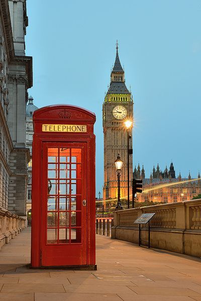 Red Telephone Box and Big Ben in London    #travel #London London Telephone Booth, Red Telephone Box, Red Telephone, Telephone Box, Telephone Booth, Big Ben London, Phone Box, England And Scotland, London Town