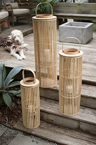 Kal Large Bamboo Lantern | Fringed Benefits Design Bamboo Lantern, Patio Pool, Bamboo Light, Bamboo Lamp, Casa Country, Light The Way, Bamboo Crafts, Solar Lanterns, Rattan Basket