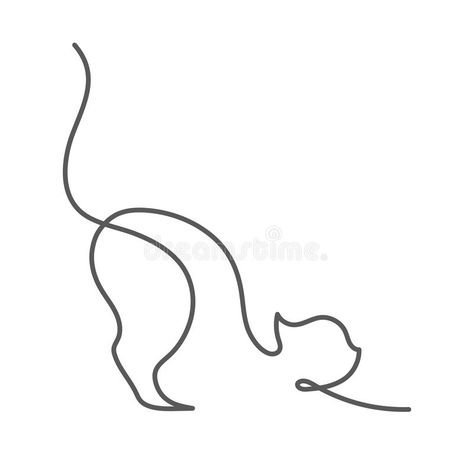 Yuliia Osadcha : Cat stretching - continuous line drawing Cat Tattoo Stretching, Cat Continuous Line Drawing, Cat Stretch Tattoo, Stretching Cat Tattoo, Cat Stretching Drawing, Cat Stretching Tattoo, 1 Line Drawing, Cat Line Drawing, Fabrikasi Logam