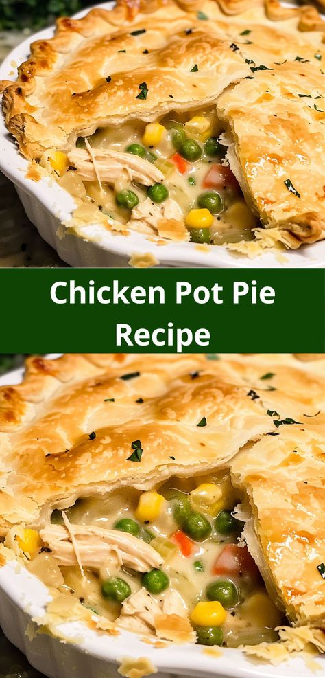 Dumplings Chicken, Easy Chicken Pot Pie Recipe, Best Chicken Pot Pie, Homemade Chicken Pot Pie, Chicken Pot Pie Recipe, Pot Pie Filling, Pot Pie Recipe, Easy Chicken Pot Pie, Dinner Chicken