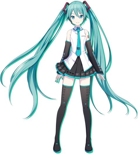 Cute Voice, Hatsune Miku, Blue Green, Hair, Anime