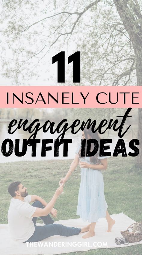 Thinking about what to wear to engagement photos? Then, you have to read this. I show you 11 outfits for enagement for bride that look absolutely stunning. These engagement outfit ideas are simple but you'll be obsessed. This includes winter engagement outfits, summer engagement outfits, spring engagement outfits, and fall engagement outfits! What To Wear When You Get Engaged, No Touching Engagement Pictures, Outfit To Get Engaged In, Beach Engagement Photo Outfit Ideas, What To Wear To Get Engaged, Guys Engagement Photo Outfits, Proposal Outfits For Her Fall, Cute Engagement Photo Outfits, Call Engagement Photo Outfits