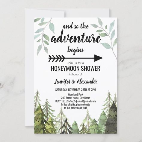 Budget Gold Greenery Bridal Shower Invitation  Zazzle Honeymoon Shower Ideas, Couples Wedding Shower Themes, Couples Shower Ideas, Honeymoon Shower, In Lieu Of Gifts, Wedding Shower Themes, Couple Wedding Shower, Honeymoon Fund, Honeymoon Gifts