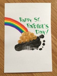 Baby Footprint Crafts, Saint Patricks Day Art, Baby Footprint Art, March Crafts, St Patricks Crafts, St. Patrick's Day Crafts, St Patricks Day Crafts For Kids, Footprint Crafts, Baby Art Projects