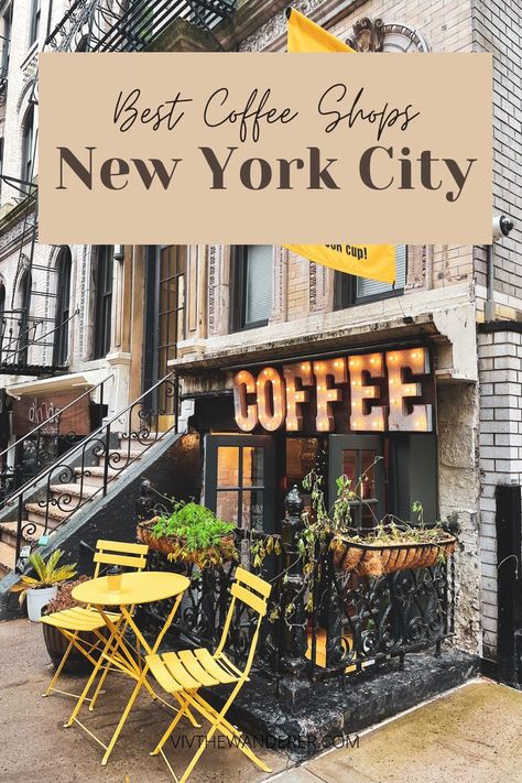 Best Cafes In Nyc, Cool Coffee Shops, Coffee Shop New York, Nyc Coffee Shop, Cafe Nyc, Visiting New York City, Nyc Coffee, New York Coffee, Visiting New York