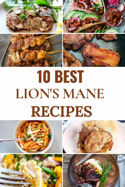 Lion's Mane Recipes Nameko-mushrooms Recipes, Mushroom Recipes Lions Mane, Meaty Mushroom Recipes, Cooking With Lions Mane, Lions Mane Vegan Recipe, Lion Main Mushrooms Benefits, Lion's Mane Mushroom Recipes, Lion Mane Recipes, Cooking Lions Mane Mushroom