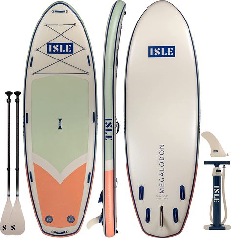 Megalodon Inflatable Stand Up Paddle Board & iSUP Bundle Accessory Pack Paddle Board Design, Drop Stitch, Inflatable Sup, Floating Dock, Inflatable Paddle Board, Standup Paddle Board, Stand Up Paddle Board, Paddle Boards, Fun Beach