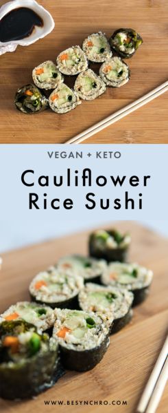 Cauliflower Rice Sushi, Veg Sushi, Cauliflower Sushi, Keto Cauliflower Rice, Low Carb Sushi, Sushi Vegan, Rice Sushi, Veggie Sushi, Vegetarian Sushi