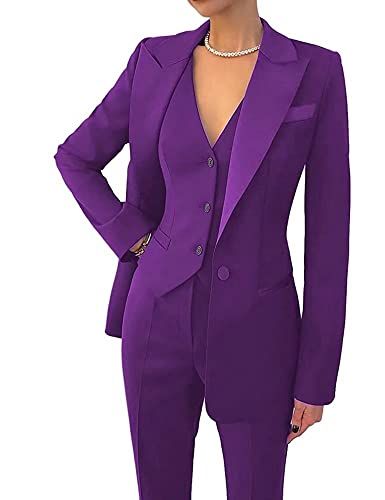 Purple Suit, Business Jacket, Fly Outfit, Professional Wardrobe, Woman Suit Fashion, Pantsuits For Women, Blazer Set, 3 Piece Suits, Blazer Vest