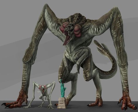 ArtStation - The adult clover Cloverfield Monster, Texture Reference, Kaiju Design, Zombie Monster, Alien Artwork, Mythical Creatures Fantasy, Creature Artwork, Kaiju Art, Giant Monsters