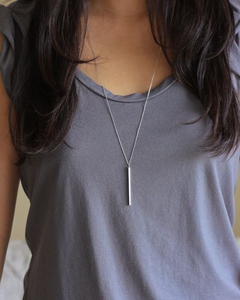 Silver Bar Necklace Vertical Bar Necklace Bar Necklace Long - Etsy Canada Dainty Jewelry Necklace, Silver Necklace Simple, Necklace Bar, Gold Circle Necklace, Vertical Bar Necklace, Silver Bar Necklace, Vertical Bar, Bridesmaid Gifts Jewelry, Long Silver Necklace