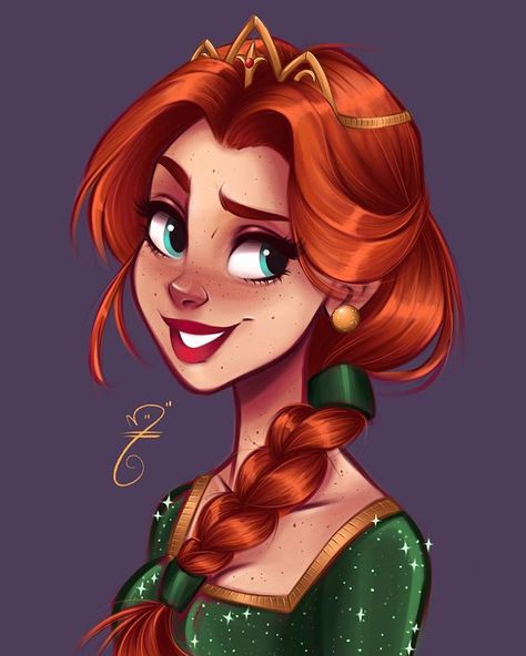 Fiona Art, Non Disney Princesses, Drawing Steps, Princess Fiona, Disney Princess Fan Art, Disney Princess Drawings, Dreamworks Animation, Model Sheet, Fairytale Art