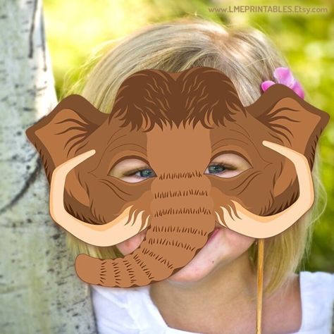 Safari Photo Booth, Photo Booth Birthday Party, Photo Booth Birthday, Prehistoric Party, Photo Booth Props Birthday, Printable Mask, Mask Halloween Costume, Mask Printable, Book Character Day