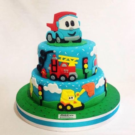 2nd Birthday Cake Boy, Birthday Wishes Boy, Jungle Birthday Cakes, Cars Theme Cake, Doctor Cake, Truck Birthday Cakes, Tractor Cake, Truck Cakes, 2 Birthday Cake