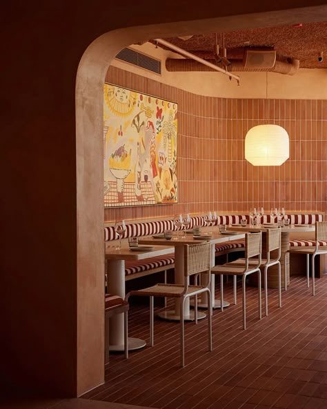 marrakech + coastal modernism inspired café interiors in byron bay Modern Italian Restaurant, Restaurant Booth Seating, Flack Studio, Grill House, Restaurant Booth, Drink Design, Booth Seating, Beautiful Bars, Banquette Seating