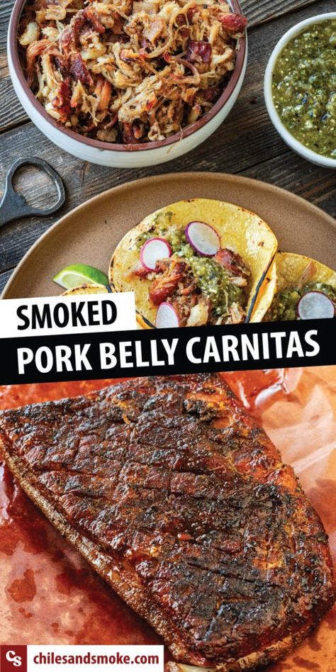 Pork Belly Tacos Recipe, Taco Sandwich, Smoked Pork Belly, Pork Belly Tacos, Pork Belly Burnt Ends, Pork Belly Recipes, Carnitas Recipe, Smoked Pulled Pork, Pellet Grill Recipes