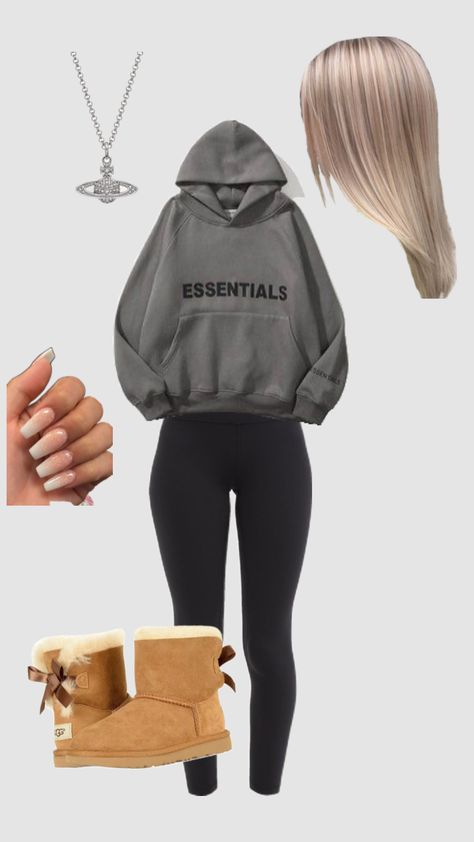 #outfitinspo #beauty #viviennewestwood #essentialshoodie #basicoutfit #basic #chavgirl #chavvy #british #uk #nails #uggs #uggoutfits Uk Nails, Nails, Hair, Beauty, Black