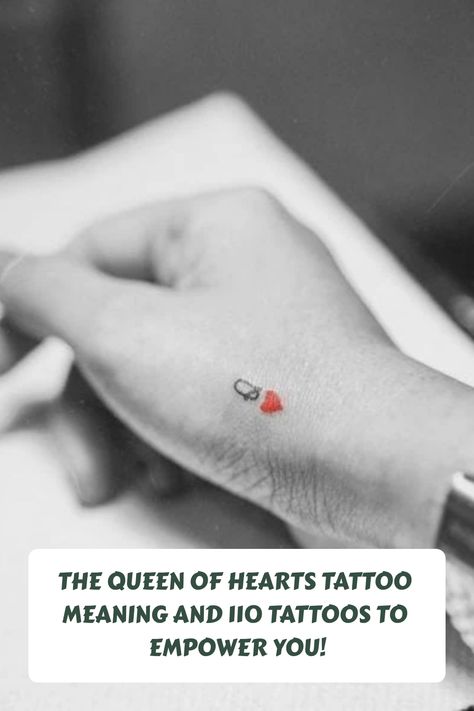 Exploring the fascinating history and meaning behind the Queen of Hearts tattoo. Discover 110 stunning designs to inspire your next ink session. From traditional to modern interpretations, these tattoos ignite empowerment and strength. Dive into the world of body art with a deeper understanding of this timeless symbol. Card Tattoos Women, Modern Heart Tattoo, I Dissent Tattoo, Queen Of Heart Tattoo, Queen Of Diamonds Tattoo, Alpha Tattoo, Queen Of Hearts Tattoo, Hearts Tattoo, Finger Tats