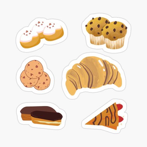 Cookery Stickers Printable, Pastry Croissant, Freebies Stickers, Planner Freebies, Sticker Notebook, Stickers Printable, Food Stickers, Stickers Set, A Chef