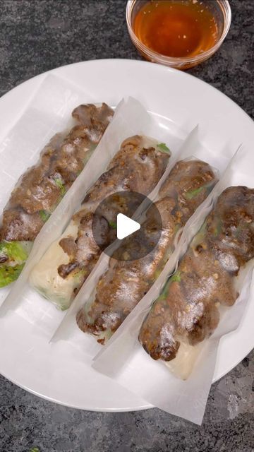 Alissa Nguyen | Gaming Foodie on Instagram: "BEEF SPRING ROLLS⤵️ 1.5 thinly sliced beef of choicd (I used chuck roast) 1.5 TBSP lemongrass beef 8 cloves minced garlic 1.5 TBSP oyster sauce 1.5 tsp mushroom/ chicken bouillon 2 tsp sugar 1 tsp black pepper 2 TBSP oil of choice 1 TBSP sesame oil 1. Thinly slice beef and marinate with all of your ingredients for 10 minutes at room temp 2. Then on medium high heat, heat up some olive oil. Once olive oil is hot, cook beef for 2-3 minutes un touched. 3. Then mix and cook for another 2-3 minutes un touched. Repeat this process until meat is cooked through. 4. Assemble your spring roll with vermicelli noodle and veggie of choice. 🔹🔹🔹🔹🔹🔹🔹🔹🔹🔹🔹🔹🔹🔹🔹🔹 FISH SAUCE DIP 12 oz coconut soda/ coco rico or water 1/4 cup sugar 1/4 cup fish sauce Rice Paper Rolls Fillings Dipping Sauces, Beef Rice Paper Rolls, Beef Rolls Stuffed, Beef Spring Rolls Recipe, Dipping Sauce For Rice Paper Rolls, Taiwanese Beef Roll Recipe, Beef Spring Rolls, Lemongrass Beef Rice Paper Rolls, Lemongrass Beef