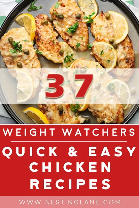 Weight Watchers Chicken Breast, Weight Watchers Meals Dinner, Chicken Boneless Breast Recipes, Greek Lemon Chicken Soup, Chicken Recipes Easy Quick, Low Calorie Chicken, Easy Skillet Meals, Fast Dinner, Weight Watchers Recipes Desserts