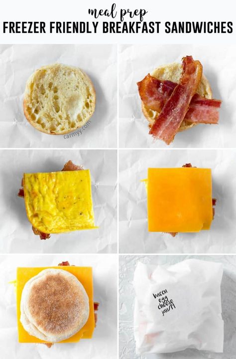 Skip the drive thru in the morning and make your own freezer friendly breakfast egg sandwiches. Make a batch, freeze it, and have a sandwich for breakfast everyday! Freezer Friendly Breakfast, Sandwich For Breakfast, Breakfast Sandwiches Frozen, Egg Sandwich Breakfast, Egg And Cheese Sandwich, Make Ahead Breakfast Sandwich, Freezer Breakfast Sandwiches, Sandwich Bar, Frozen Breakfast