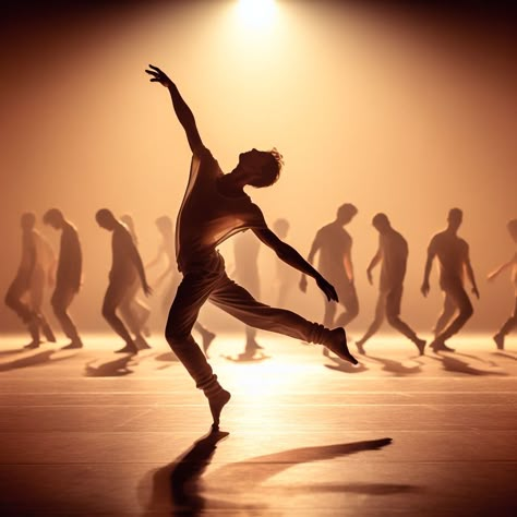 Cdk Dancers, Dance Silhouette Photography, Commercial Dance Aesthetic, Male Dancer Aesthetic, Spiritual Dancing, Group Dance Costumes, Dance Lighting, Dance Film, A Chorus Line