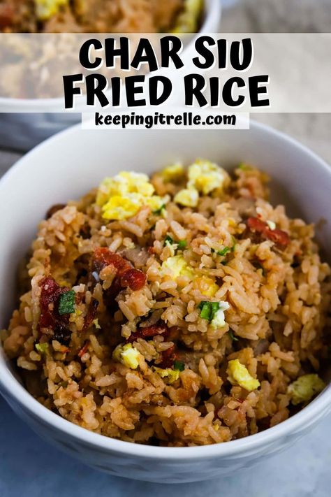 Char Siu Fried Rice Char Sui Pork Fried Rice, Hawaii Fried Rice, Char Siu Sauce Recipe, Hawaiian Fried Rice Recipe, Gandule Rice Recipe Hawaii, Wok Wednesday, Gandule Rice, Pasteles Recipe, Cantonese Recipes