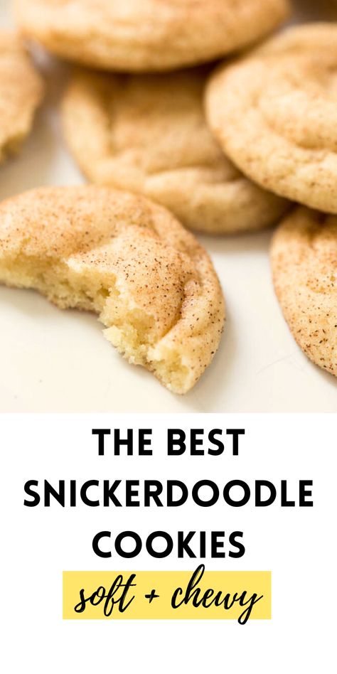 soft and chewy snickerdoodle cookies on a plate Snickerdoodle Cookies Recipe Easy, Chocolate Chip Christmas Cookies, Fun Christmas Cookies, Chocolate Chip Sugar Cookies, Easy Homemade Cookie Recipes, Snickerdoodle Cookies Recipe, Easy Snickerdoodles, Soft Snickerdoodle Cookies, Snickerdoodle Cookie Recipe