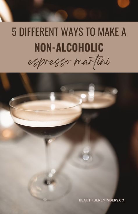 Here are 5 different recipes for a non alcoholic espresso martini. These non alcoholic espresso martini mocktails are so good you are going to love them! They are easy and delicious! Alcoholic Coffee, Coffee Liqueur, Martini Recipes, Espresso Martini, Different Recipes, Non Alcoholic, Mocktails, Liqueur, Martini