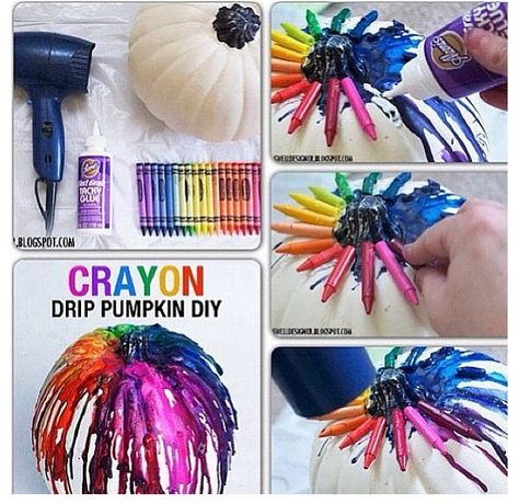 Crayon pumpkin! Melt Crayons, Pumpkin Idea, Melted Crayons, Diy Crayons, Festive Crafts, Cheap Crafts, Crayon Art Melted, Pumpkin Party, Do It Yourself Crafts