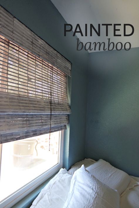 Refresh bamboo shades with a coat of paint. Painted bamboo blinds can brighten a room, or be whitewashed for a more beachy look Bamboo Blinds Diy, Painting Blinds, Bamboo Furniture Diy, Woven Blinds, Bali Blinds, Bamboo Roman Shades, Painted Bamboo, Sliding Door Blinds, Bamboo Curtains