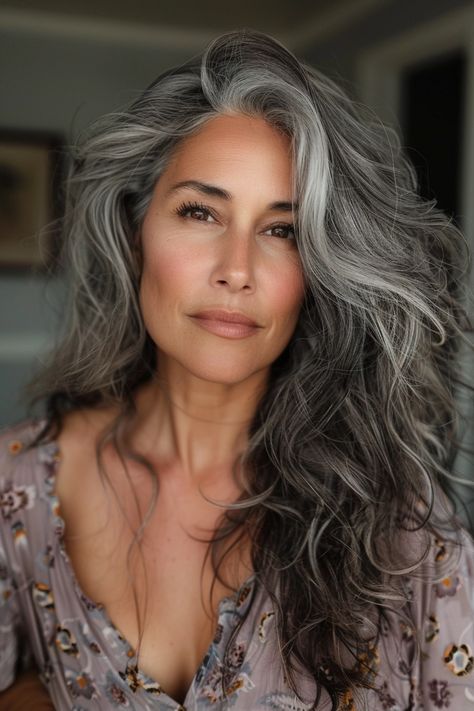 Stunning Salt and Pepper Hair Inspo for Women of All Ages - Flo's Blog Women Haircuts Long, Grey Hair Transformation, Gorgeous Gray Hair, Grey Hair Inspiration, Beautiful Gray Hair, Gray Hair Growing Out, Long Gray Hair, Grey Hair Color, Older Women Hairstyles