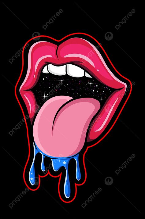 tongue sticking out cartoon Lips Cartoon, Tongue Tattoo, Cartoon Mouths, Lips Painting, Digital Art Software, White Husky, Cartoon Smile, American Girl Doll Furniture, Mouth Drawing