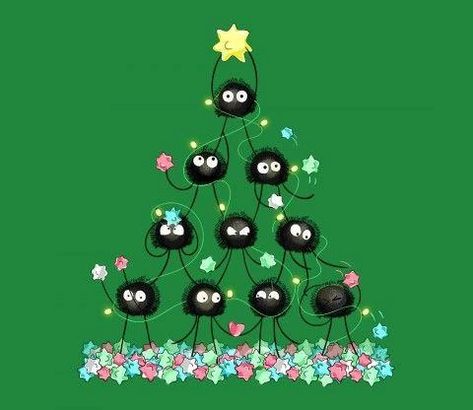 Tis the Season for Kawaii Mobile Wallpapers! - kawaii post - Imgur Christmas Studio Ghibli, Winter Iphone Backgrounds, Totoro Christmas, Christmas Widgets, Neighbour Totoro, Kawaii Christmas, Anime Christmas, Studio Ghibli Art, Ghibli Art