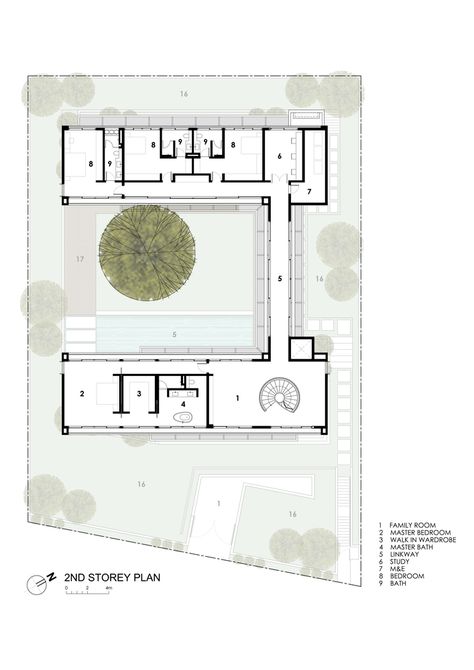 Gallery of See Through House / Wallflower Architecture + Design - 30 Layout Plan Architecture, Colored Floor Plan, Atrium House, Interior Design Layout, Modernist House, Interior Design Drawings, Color Plan, Courtyard House, Farmhouse Plans