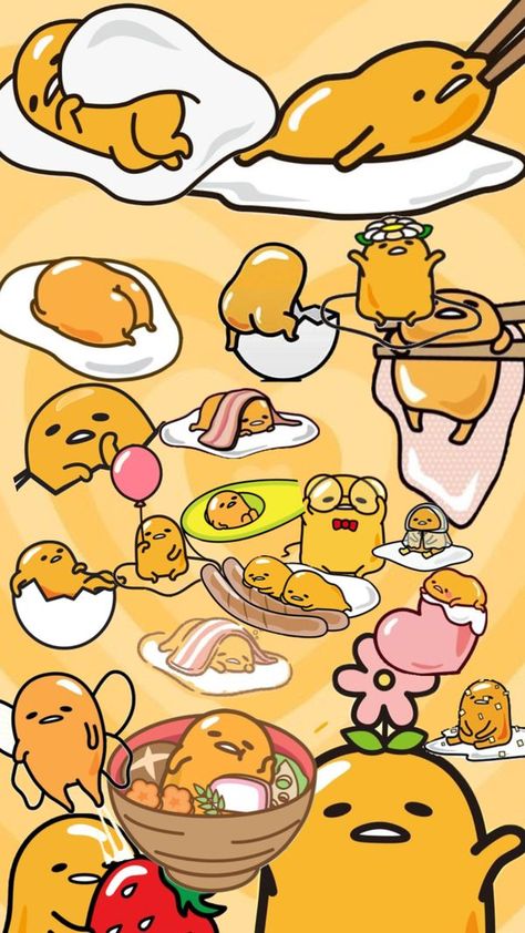 Gudetama Wallpaper, Gudetama Egg, Food Doodles, Food Illustration Art, Sanrio Wallpaper, Orange Wallpaper, Cool Wallpapers Cartoon, Cool Wallpapers Art, Cute Anime Wallpaper